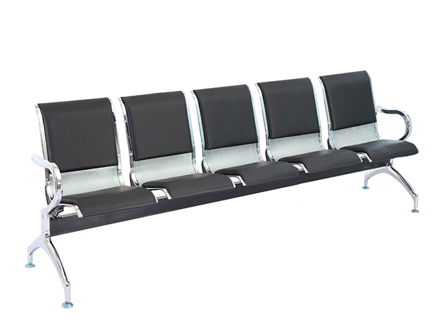 BANQUETTE 5 PLACES PU SIMILI CUIR - NOIRE