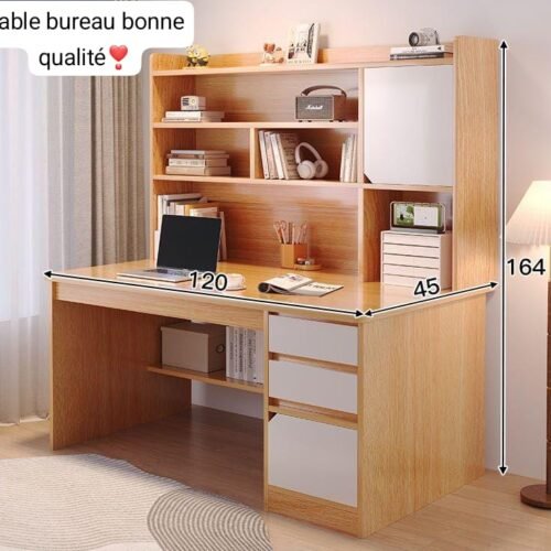BUREAU AVEC ETAGERE ET RANGEMENTS
