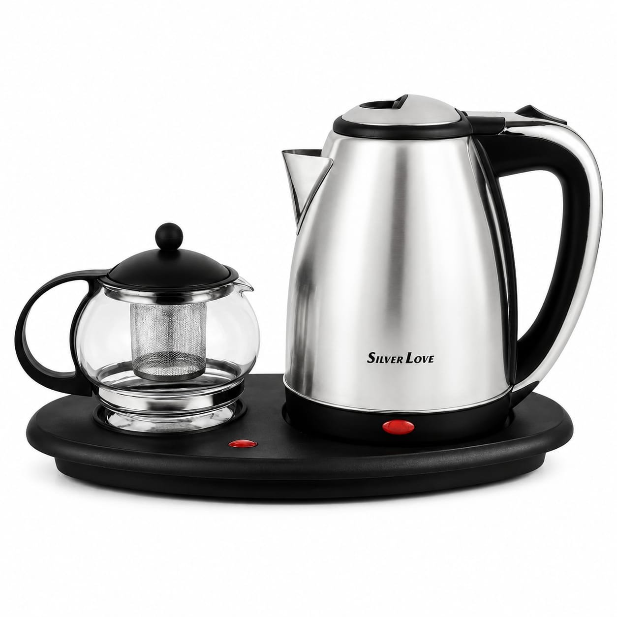 BOUILLOIRE ELECTRIQUE + THEIERE 2-en-1 SILVER LOVE