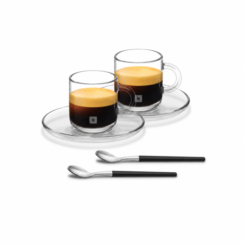 COFFRET NESPRESSO VERTUO ESPRESSO DE 2 TASSES DE 80 ML AVEC 2 SOUS – TASSES + 2 CUILLERES