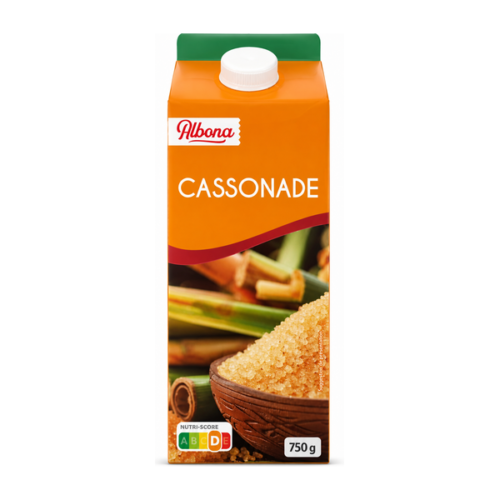 PAQUET DE SUCRE DE CANNE ROUX EN POUDRE CASSONADE 750 grs