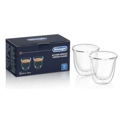 COFFRET DELONGHI DE 2 VERRES ESPRESSO DE 60 ML – DOUBLE PAROI