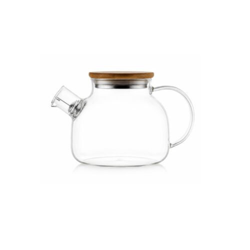 THEIERE EN VERRE AVEC COUVERCLE EN BAMBOU