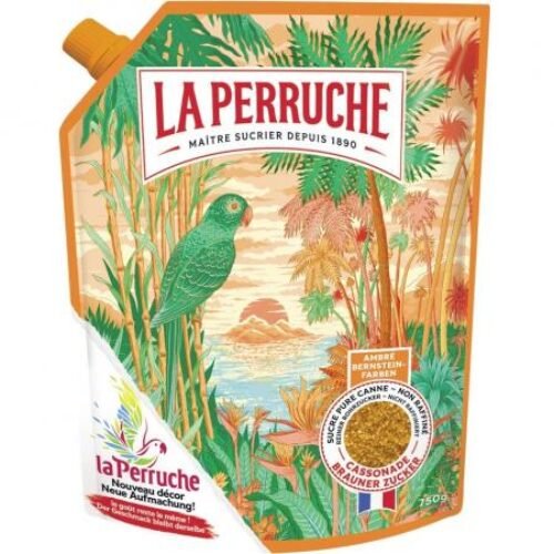 SACHET VERSEUR LA PERRUCHE – SUCRE ROUX EN POUDRE PURE CANNE – 750 G
