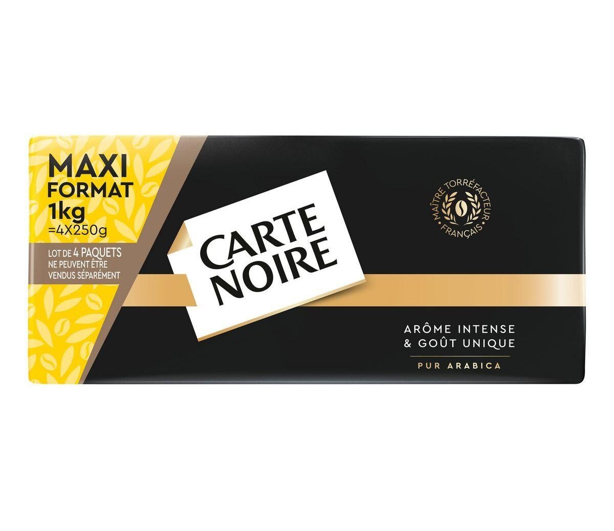 CAFE MOULU CARTE NOIRE CLASSIQUE 100 % ARABICA – LOT DE 4 SACHETS DE 250 g - FORMAT DE 1 KG