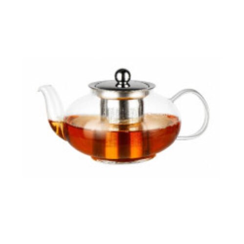 THEIRE EN VERRE AVEC FILTRE ET COUVERCLE EN INOX