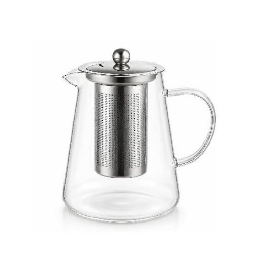 THEIRE EN VERRE AVEC FILTRE ET COUVERCLE EN INOX
